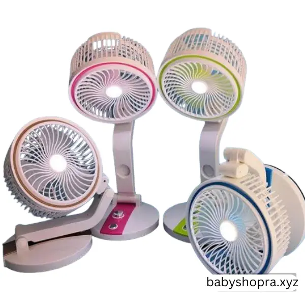 Folding recharge table fan